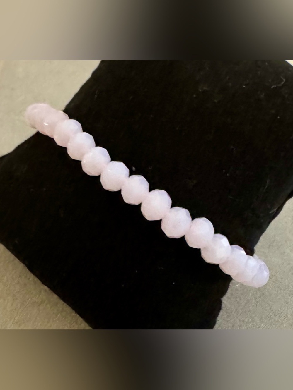 Pastel Pink Faceted Bead Stretch Bracelet